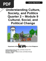 Understanding Culture, Society, and Politics Quarter 2 - Module 9 Cultural, Social, and Political Change