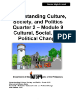 Understanding Culture, Society, and Politics Quarter 2 - Module 9 Cultural, Social, and Political Change