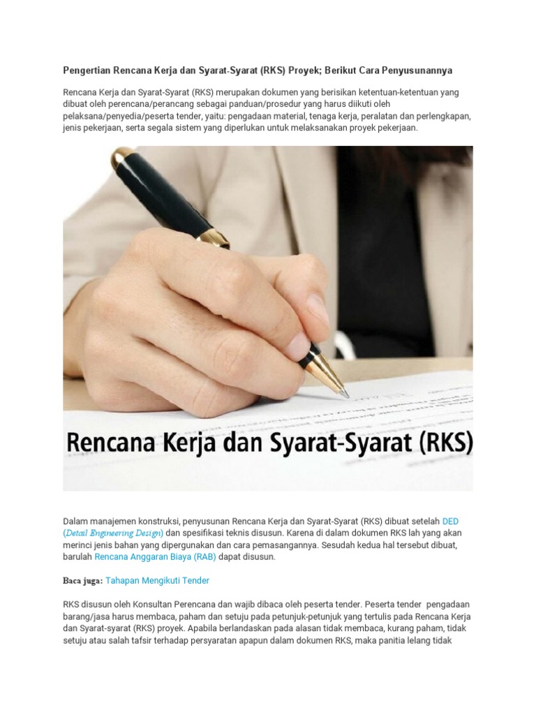 Pengertian dan Penyusunan RKS Proyek | PDF