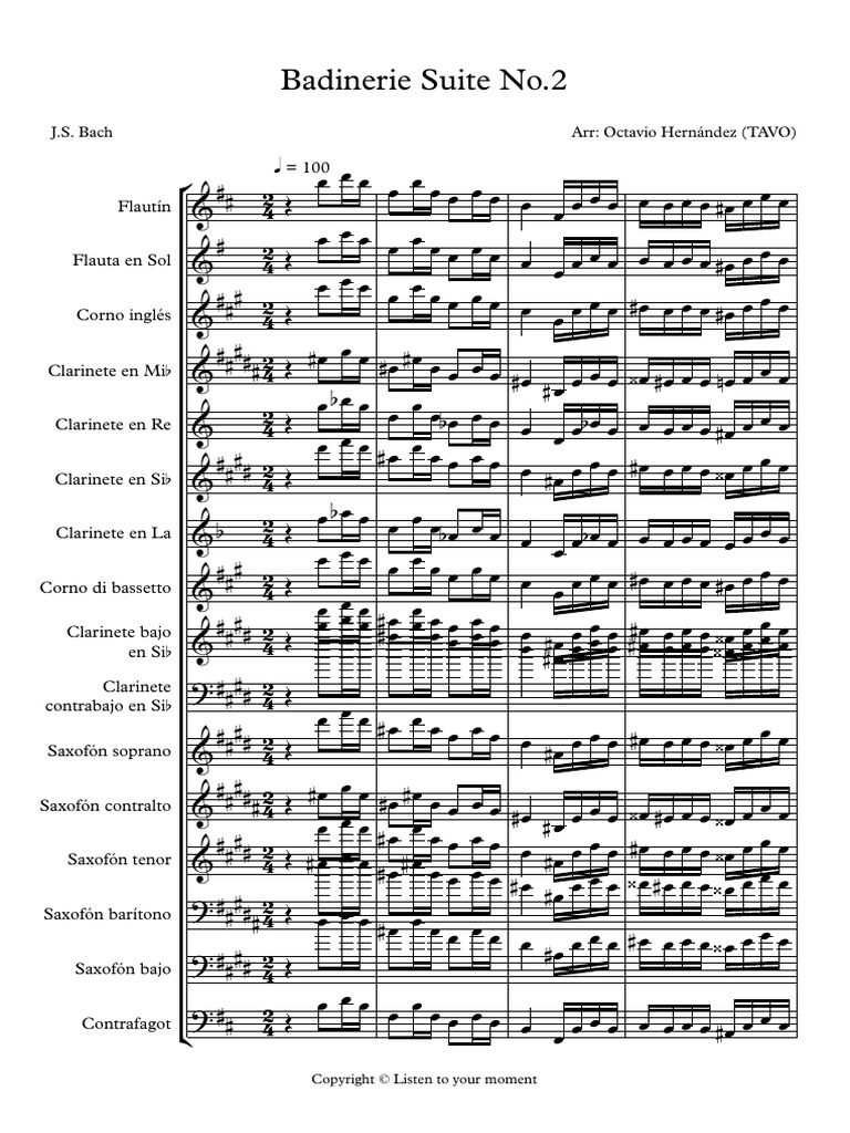 Badinerie Suite No 2 - Partitura y Partes | PDF | Droit | Droit d'auteur