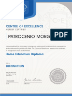 Patrocenio Morgado: Home Education Diploma