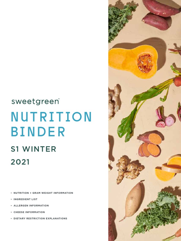 Sweetgreen Nutrition Information PDF Fat Whole Grain