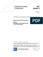 International Standard: High-Voltage Test Techniques - Definitions and Requirements For On-Site Testing