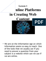 ICT Online Platforms in Creating Web Content: Lesson 1