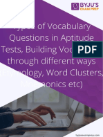 Types of Vocabulary Questions in Aptitude Tests Building Vocabulary Through Different Ways Etymology Word Clusters Mnemonics Etc 35