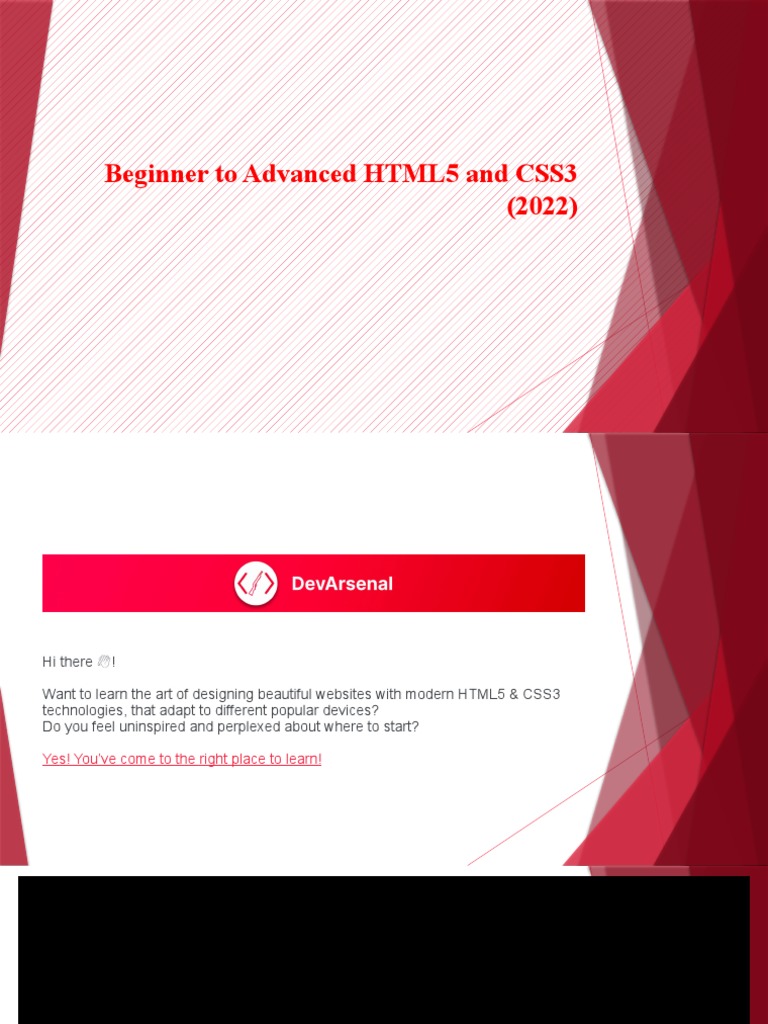 Beginner To Advanced HTML5 and CSS3 (2022 | PDF