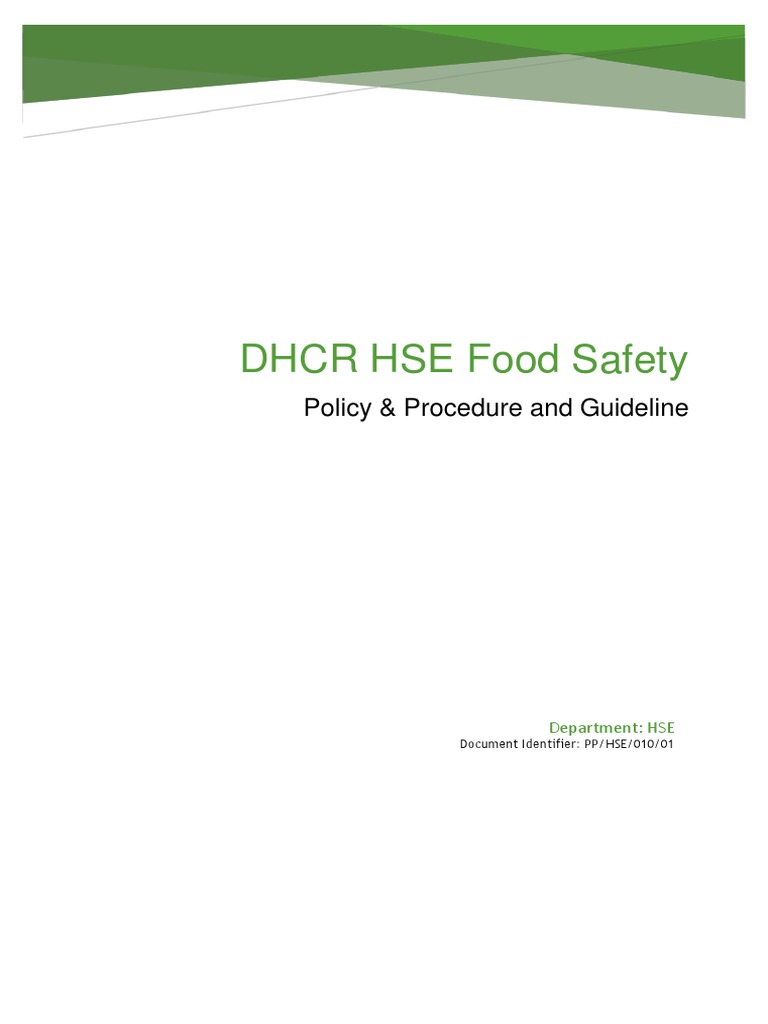 Food Safety Procedure PDF Food Safety Foods
