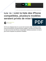 iOS 16 - Voici La Liste Des Iphone Compatibles, Plusieurs Modèles Seraient Privé