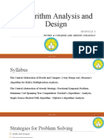 Algorithm Analysis and Design: Divide & Conquer and Greedy Strategy