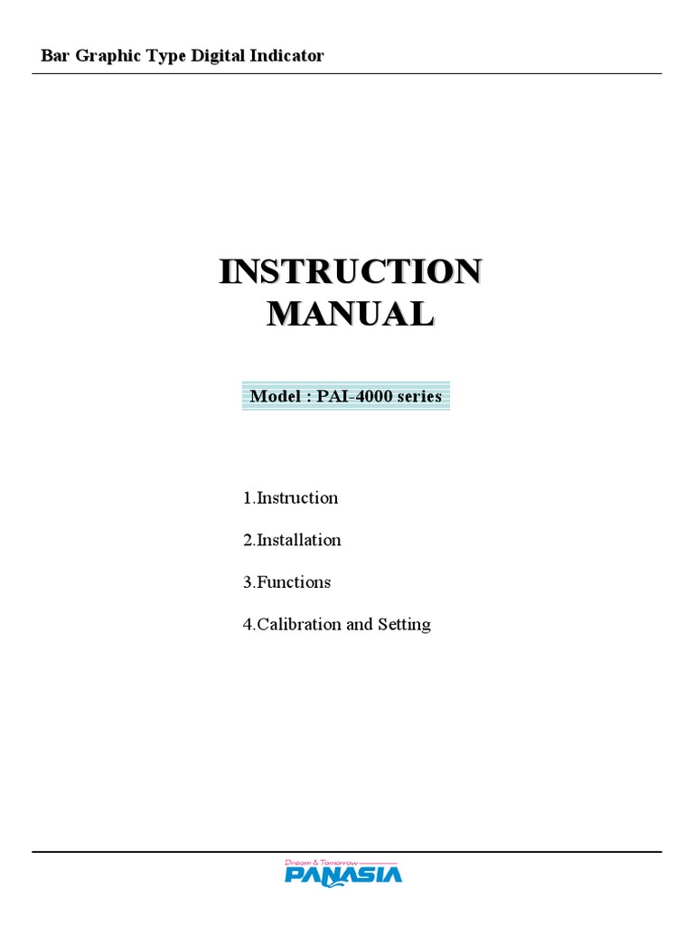 PAI-4000 Digital Indicator Manual | PDF | Cursor (User Interface ...