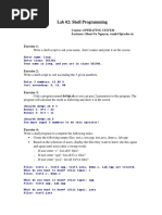 Lab 02: Shell Programming: Course: Operating System Lecturer: Hoai-Vu Nguyen, Vunh@fpt - Edu.vn