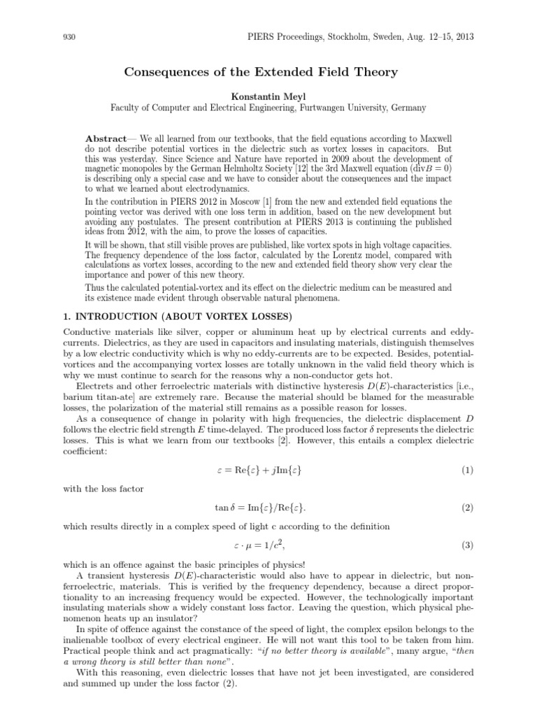 2P9 09301PiersExtended Field Theory PDF Field Vortices