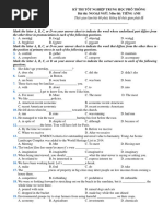 Mock Test 03: Thời gian làm bài 60 phút, không kể thời gian phát đề - - - - - - - - - - - - - - - - - - - - - - - -