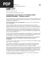 Confirmation of Acceptance For Studies (CAS) E4G0SC5I40U0MX - Guidance Notes