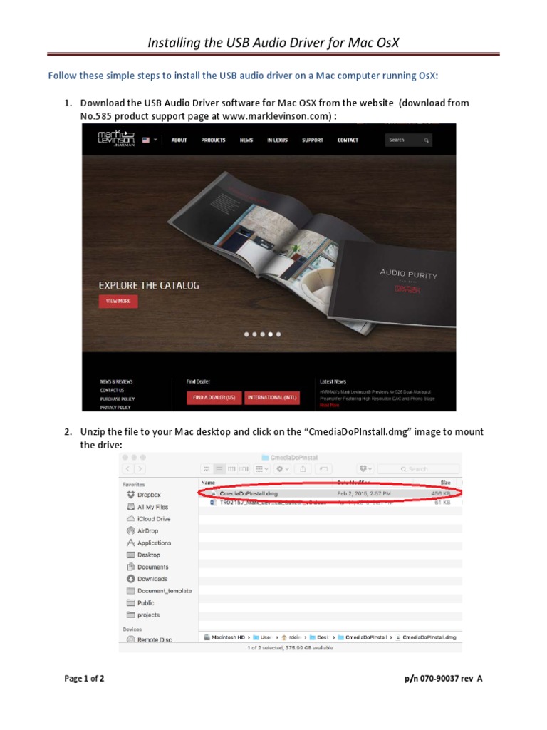 USB Audio Driver Installation Instructions - Mac OSX | PDF
