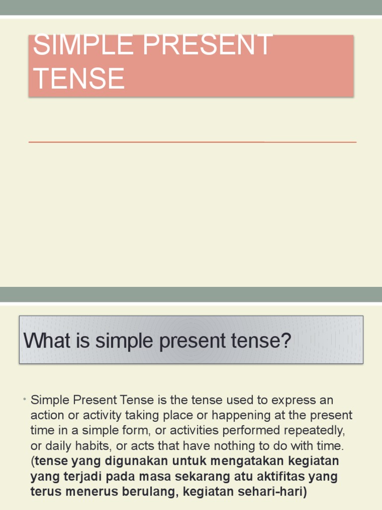 Understanding Simple Present Tense | PDF | Grammatical Tense | Verb
