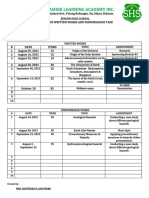 Buenasher Learning Academy Inc.: # Date Items Topic Assesstment 1