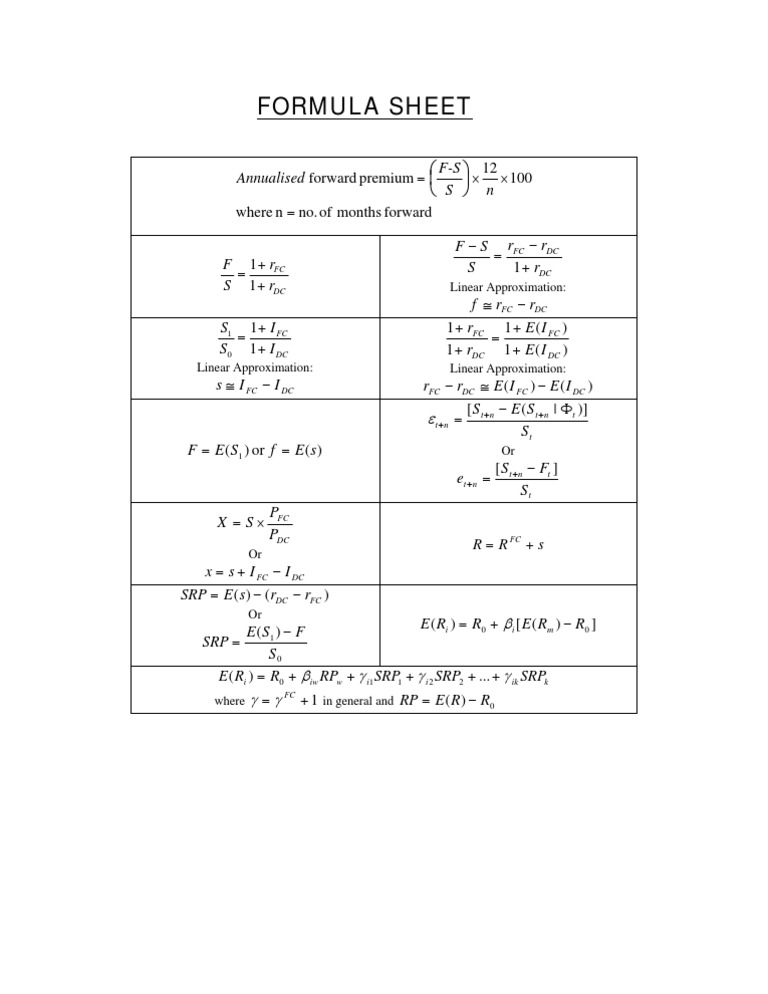 Currency Exchange Formula Guide | PDF | Teaching Methods & Materials ...