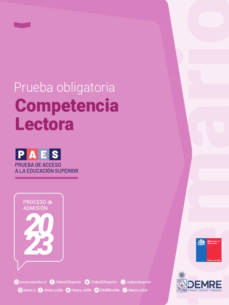 Temario Prueba Competencia Lectora | PDF | Evaluación | Plan de estudios