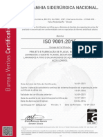 Certificate BR036749 PT ISO9001 CSN UPV INMETRO