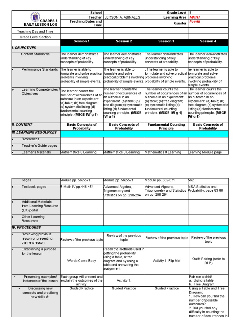 Math 8 DLL 4th Quarter Week 7 LC 54 | PDF | Learning | Education Theory