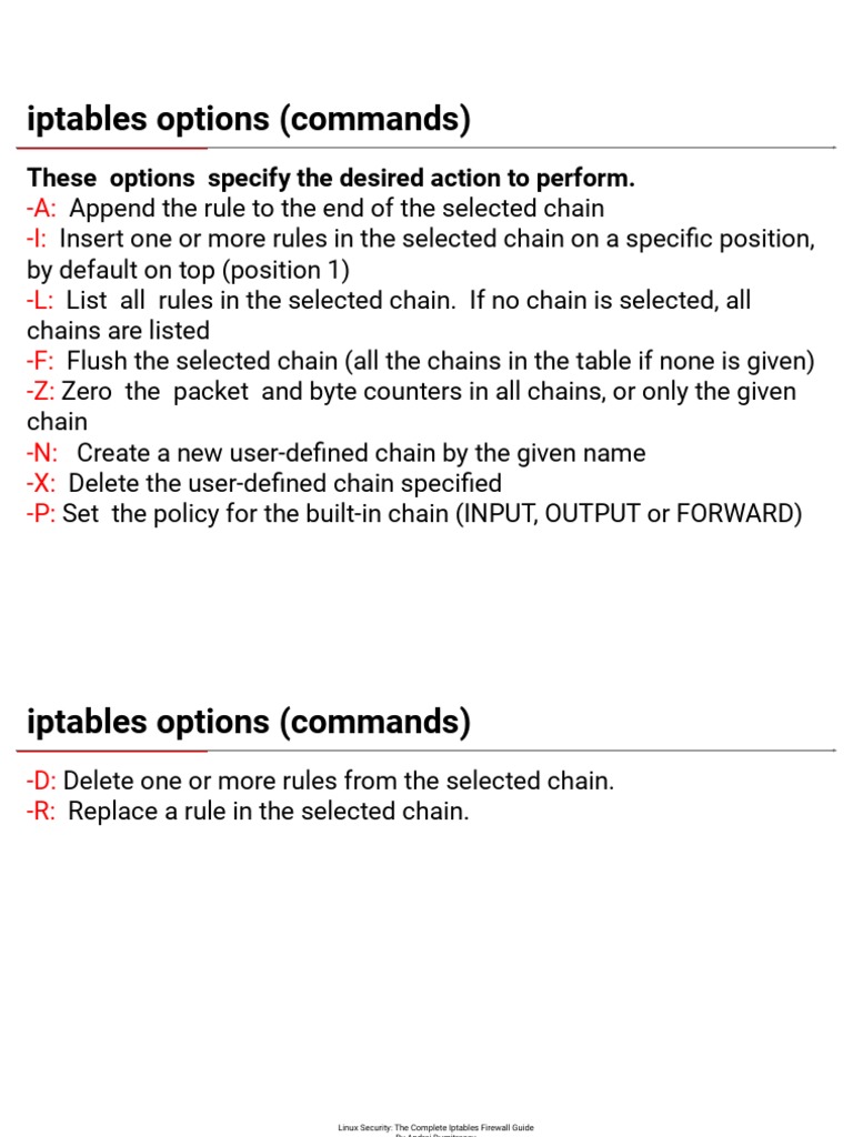 Iptables Options | PDF | Technology & Engineering