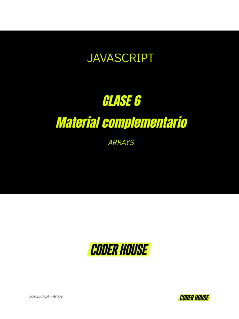Guía Completa sobre Arrays en JavaScript | PDF | Estructura de datos de ...