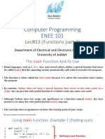 Computer Programming ENEE 101: Lec#13 (Functions Part 2)