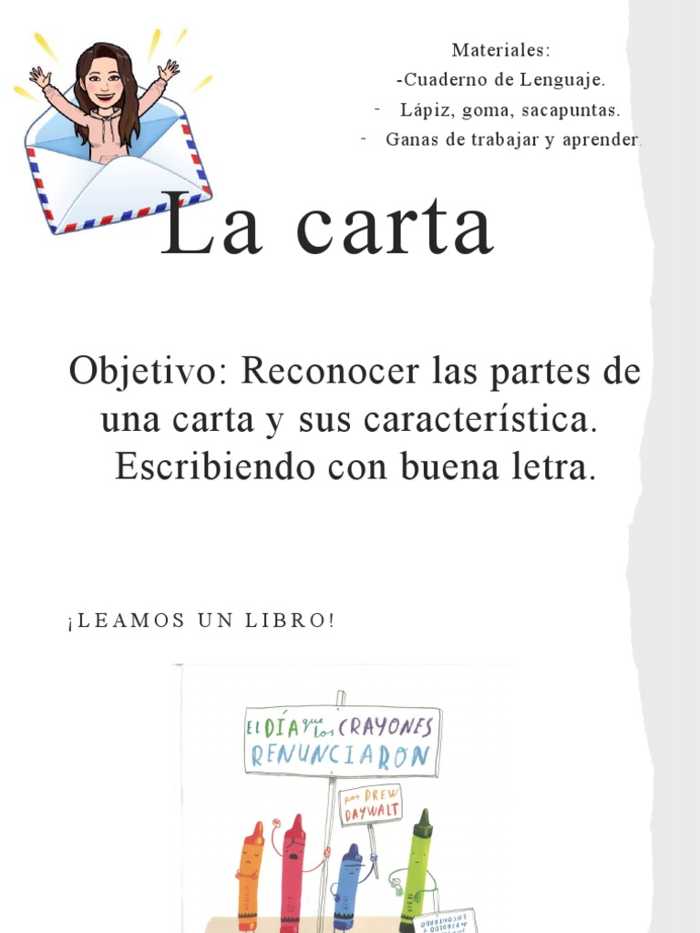 La Carta Tercero Clase 1, 2 y 3 | PDF | Sello de correos | Comunicación, image size:768x1024