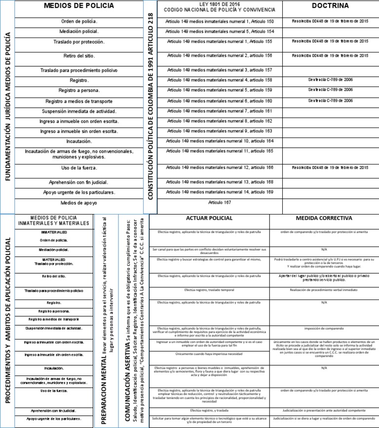 TABLA CONCEPTOS MEDIOS DE POLICIA PDF Policía Justicia