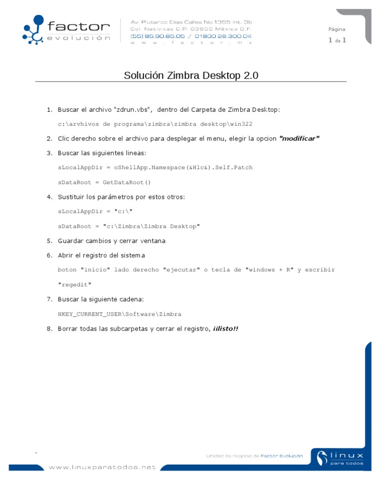 Guía para Zimbra Desktop 2.0 | PDF | Archivo de computadora | Software