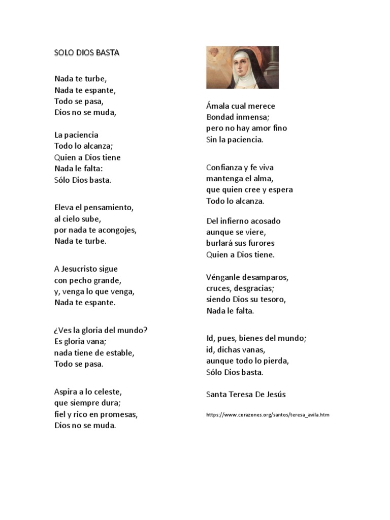 Solo Dios Basta Pdf