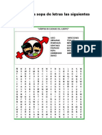 Busca en La Sopa de Letras Las Siguientes Palabras