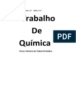 Trabalho Química: Tema: Historia Da Tabela Periódica