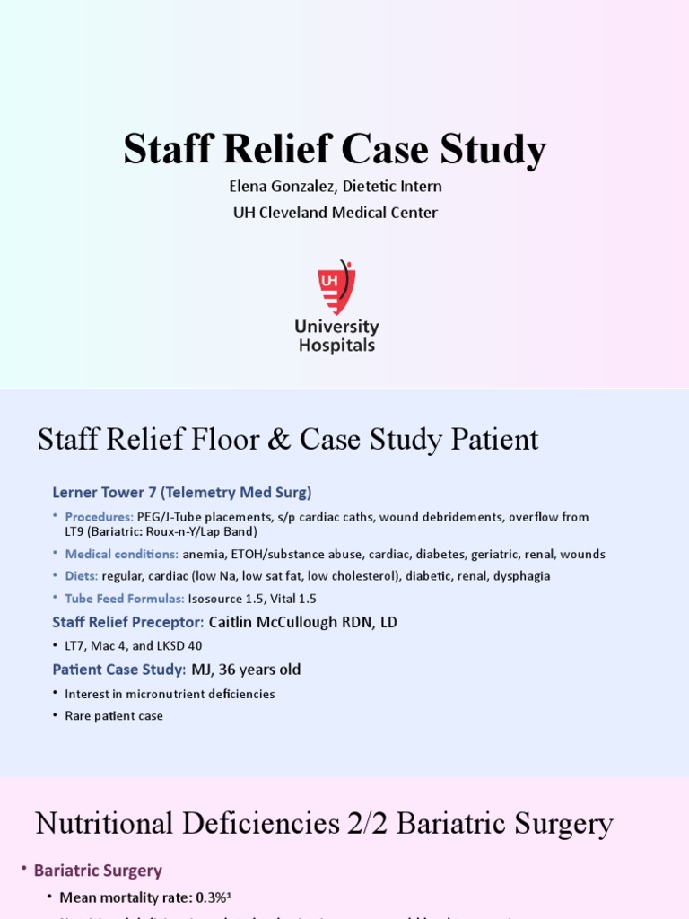Staff Relief Case Study PDF Anemia Vitamin