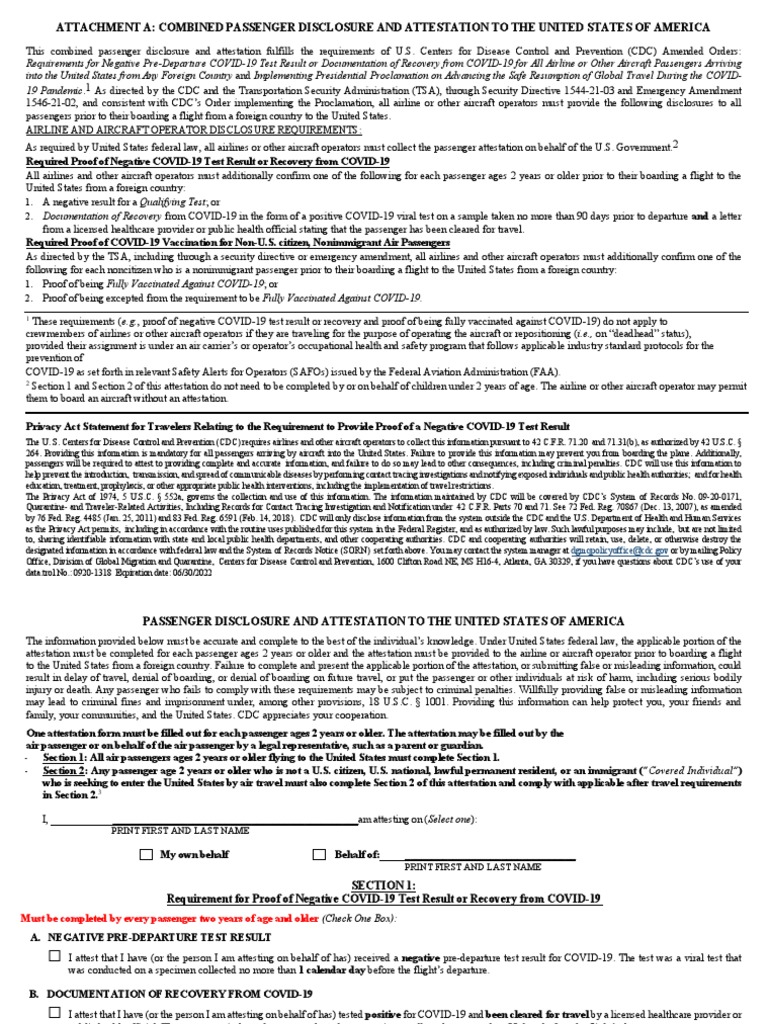 Health Attestation Form Apr2022 English PDF Travel Visa Centers
