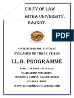 Faculty of Law Saurashtra University, Rajkot.: Ll.B. Programme