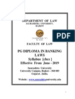 PG Diploma in Banking Laws Syllabus (CBCS) : Department of Law