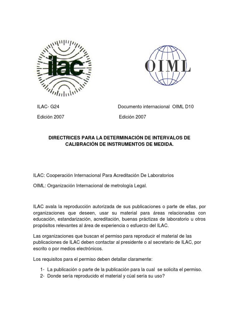Oiml D-10 | PDF | Calibración | Medición