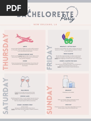 bachelorette party itinerary