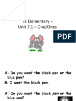 TE Elementary – Unit 7.1 one ones