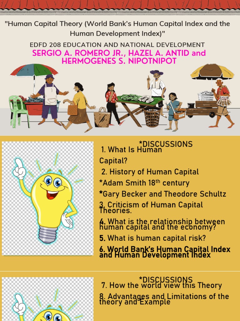 Human Capital Theory PDF Human Capital Human Development Index