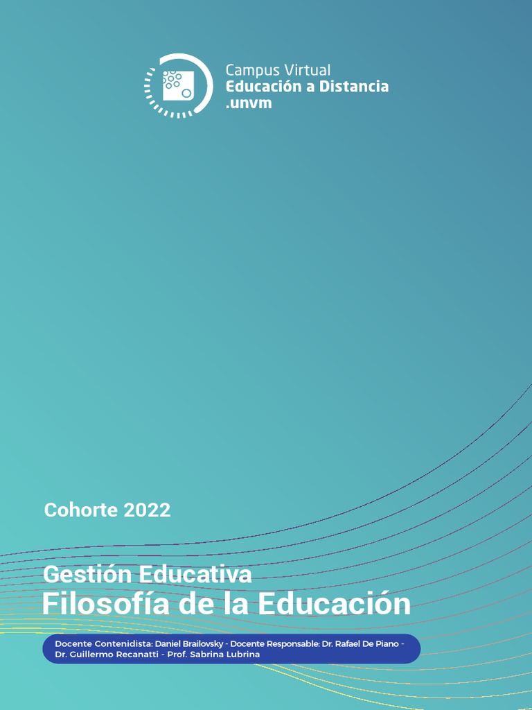 Programa Filosofia de La Educacion2 | PDF | Plan de estudios | Maestros