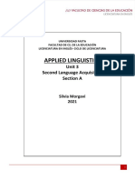 Applied Linguistics: Unit 3 Second Language Acquisition Section A