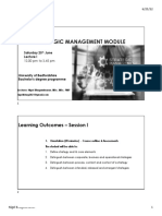 Strategic Management Module: Learning Outcomes - Session I