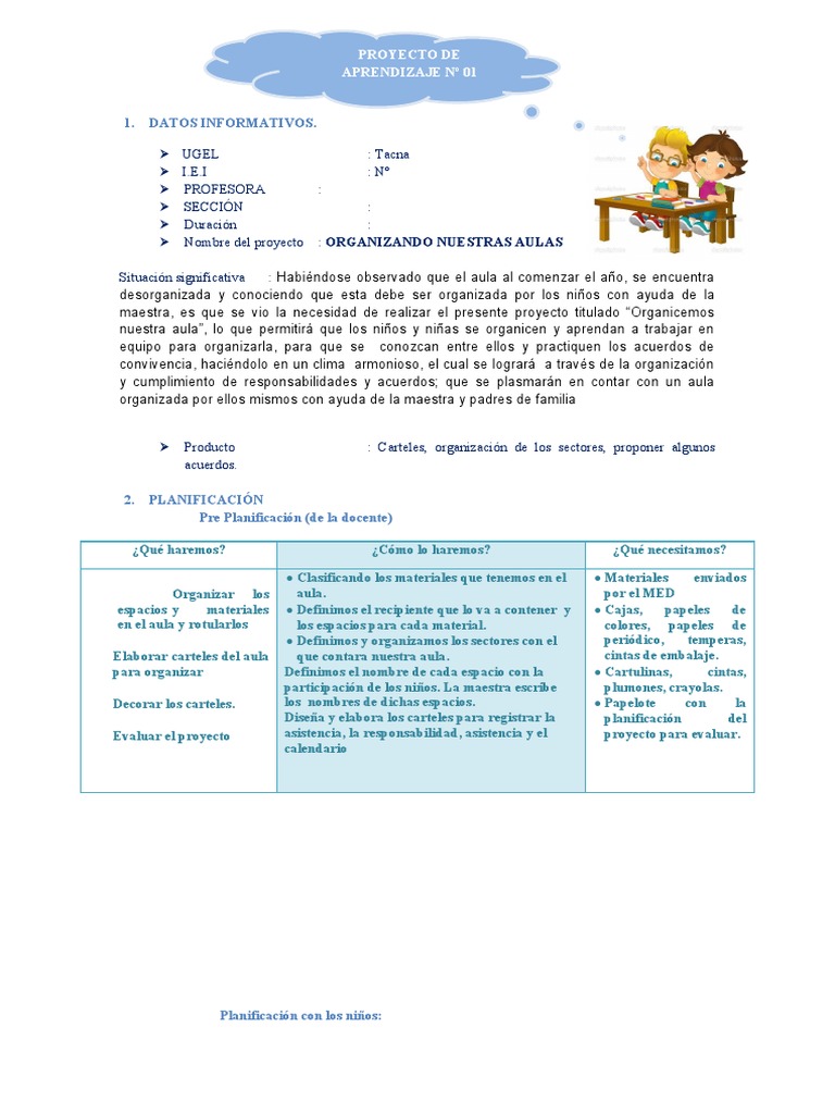 Organización de Sectores en el Aula | PDF | Salón de clases | Planificación