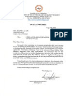 NOTICE TO IMPLEMENT PROJECT OF LUPON, DAVAO ORIENTAL