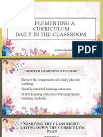 Report Vi Implementing Curriculum Daily in The Classroom