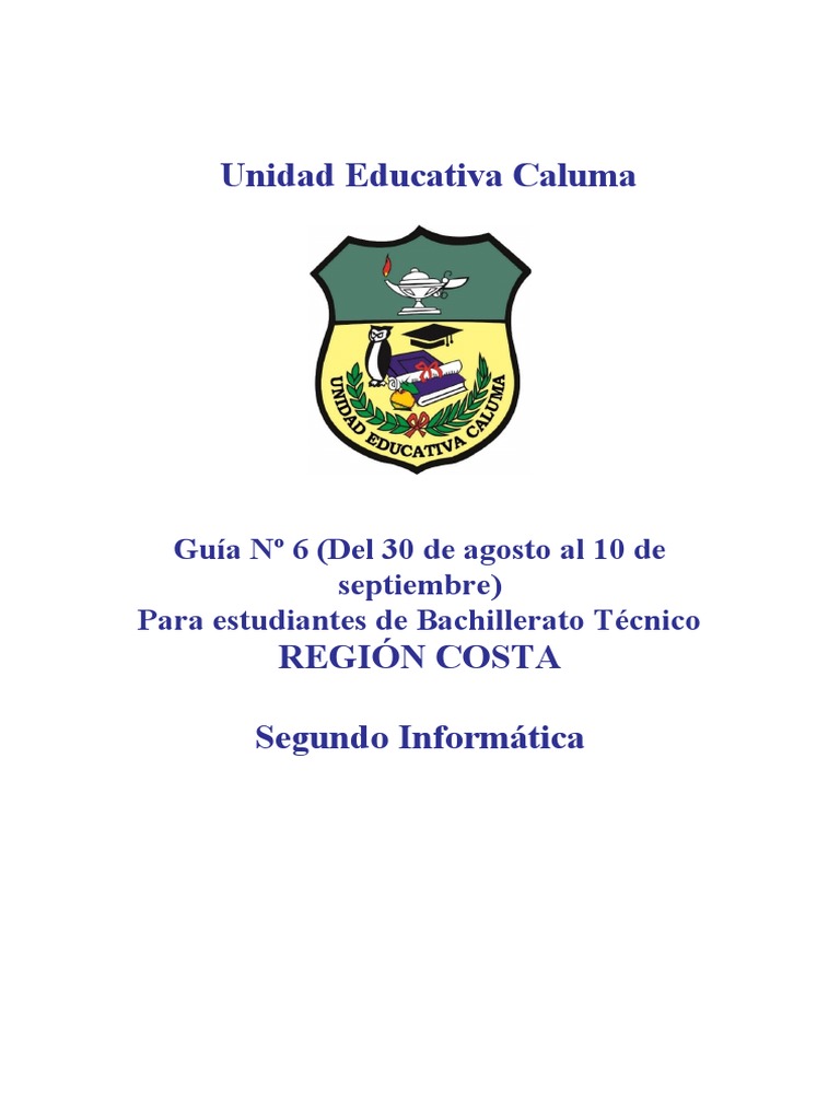 Guia 6 - Segundo Informatica | PDF | Archivo de computadora | Informática