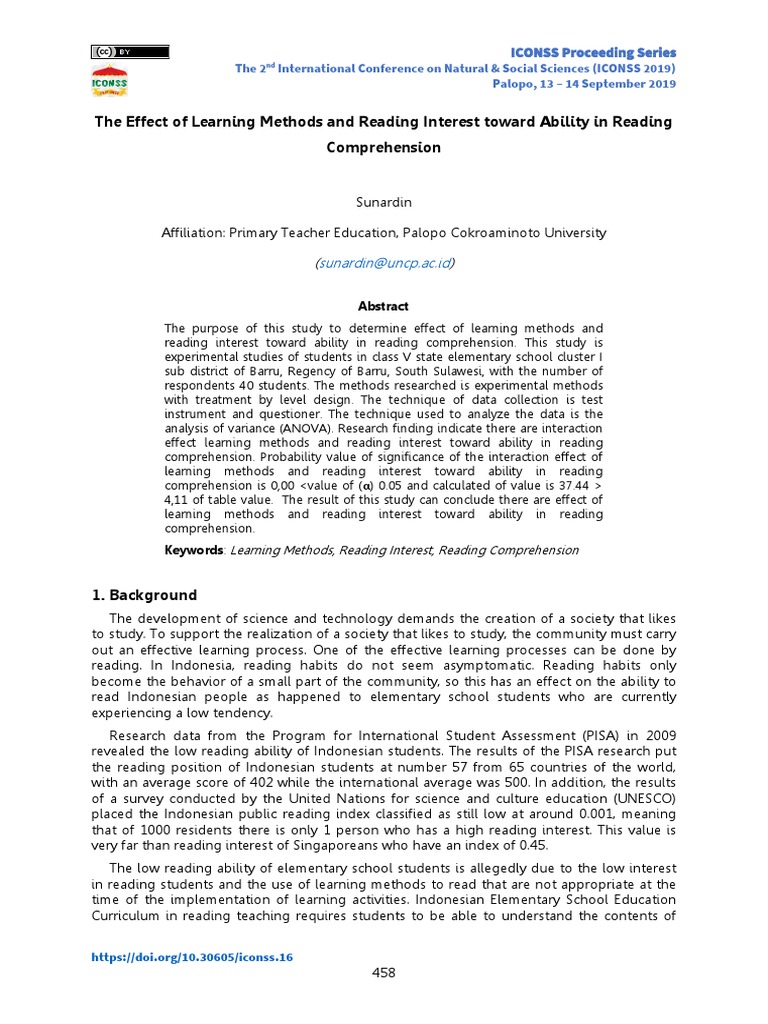 Impact of Learning Methods on Reading Skills | PDF | Experiment ...